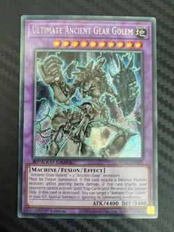 Yugioh Ultimate Ancient Gear Golem SGX1-END21 Speed Duel Secret Rare 1st Ed NM - Image 1