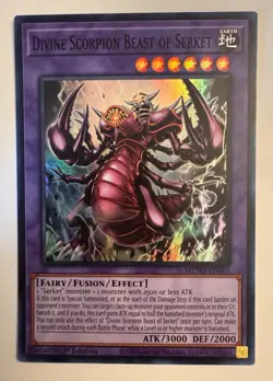 Yugioh Divine Scorpion Beast of Serket Super Rare MZTM 1st Edition - Image 1