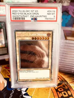 Yu-Gi-Oh Red Eyes Black Dragon, Ghost Rare 1st Edition GFP2-EN176 PSA 8 - Image 1