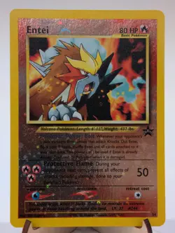 Pokemon Card - Entei #34 Black Star WOTC Movie Promo Reverse Holo - Image 1