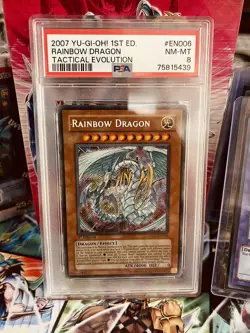 Yugioh! 2007 Rainbow Dragon 1st Edition Secret Rare TAEV-EN006 - Image 1