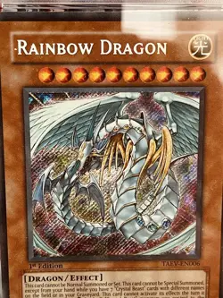 Yugioh! 2007 Rainbow Dragon 1st Edition Secret Rare TAEV-EN006 - Image 2