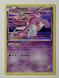 Mesprit 37/101 (MP) Holo Rare Black & White: Plasma Blast 2013 Pokemon Card - Image 1