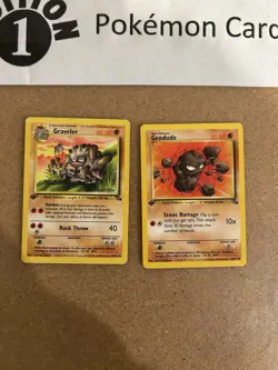 Graveler + Geodude 1st Edition Pokemon Card Lot Vintage WOTC - Image 1