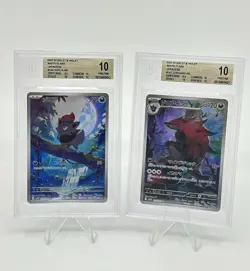 BGS 10 Pokemon Card 151 Japanese Zorua #140 Zoroark #141 Ar Art Rare 2Card Set - Image 1