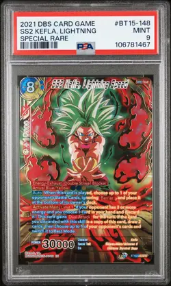 2021 DRAGON BALL SUPER CARD GAME SPECIAL RARE SS2 KEFLA, LIGHTNING SPEED PSA 9 - Image 1