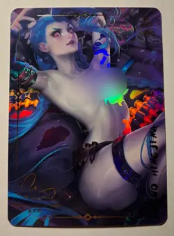 SEXY HEROINE WAIFU Jinx LEAGUE OF LEGENDS ACG PREMIUM HOLOFOIL CARD NM - Image 1