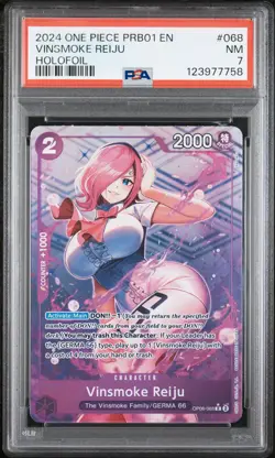 2024 ONE PIECE PRB01-PREM BOOSTER -ONE PIECE CARD THE BEST- VINSMOKE REIJU PSA 7 - Image 1