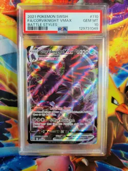 Pokemon Corviknight VMax Battle Styles #110 Graded Card PSA 10 - Image 1