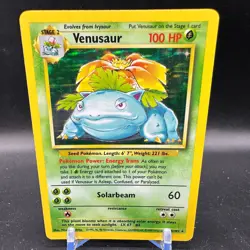 Venusaur Holo Base Set Rare Card 15/102 Unlimited Pokemon TCG - Image 1
