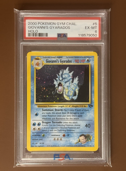 Pokemon TCG Giovanni's Gyarados Gym Challenge Holo Card 5/132 PSA 6 - Image 2