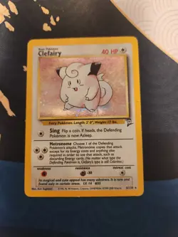 Clefairy 5/102 Base Set 2 Unlimited Holo WOTC Wizards Pokemon Trading Card Game - Image 1