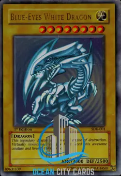 YuGiOh SDK-001 1st Edition Ultra Rare Blue Eyes White Dragon AE - Image 1