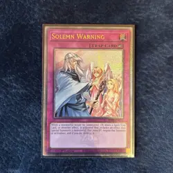 RA02-EN078 "Solemn Warning" Quarter Century Secret Rare YuGiOh! NEW - Image 1