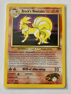 Brock's Ninetales 3/132 - Gym Challenge Rare Holo WOTC - Pokemon Card - NM - 1¢ - Image 1