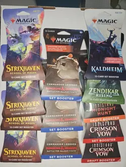 Magic: The Gathering 12 Pack Lot sealed Strixhaven, Baldur's, Kaldheim & More - Image 1