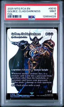 2025 MTG FINAL FANTASY: THROUGH THE AGES FOIL GOLBEZ, CLAD IN DARKNESS PSA 9 - Image 1