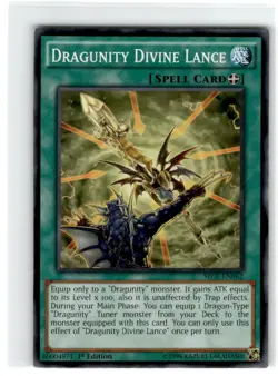 Yu-Gi-Oh! Dragunity Divine Lance Common SECE-EN062 Moderately Played 1st Edition - Image 1