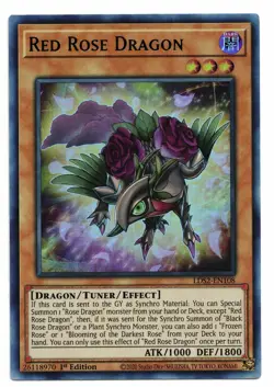 Yu-Gi-Oh Card: Red Rose Dragon LDS2-EN108 GREEN Title Ultra Rare 1st Edition! NM - Image 1