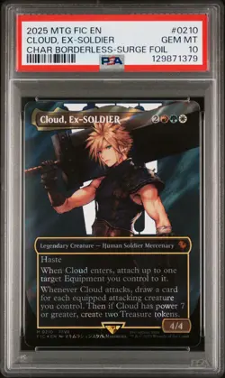 2025 MTG FINAL FANTASY COMMANDER #0210 CLOUD, EX-SOLDIER PSA 10 - Image 1