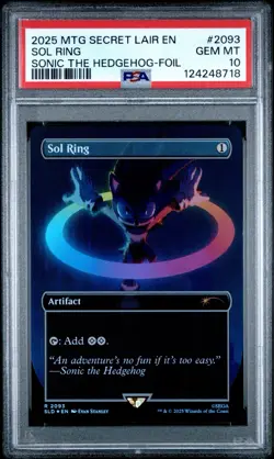 2025 MTG Secret Lair Sonic The Hedgehog Sol Ring Foil PSA 10 Gem Mint - Image 1