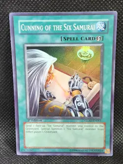Yugioh Cunning of the Six Samurai GLAS-EN061 1st Edition LP Condition - Image 1