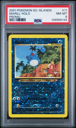 2001 POKEMON SOUTHERN ISLANDS PROMO #11 MARILL-HOLO PSA 8 - Image 1
