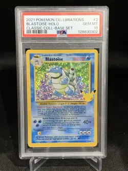 2021 Pokemon Celebrations Blastoise Holo PSA 10 Classic Coll Base Set 2/102 - Image 1