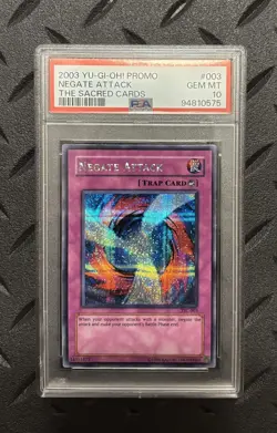 PSA 10 GEM MINT 2003 Negate Attack YuGiOh TSC-003 Prismatic Secret Rare - Image 1
