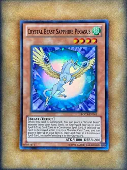 Yugioh Crystal Beast Sapphire Pegasus LCGX-EN161 Super Rare NM - Image 1