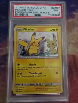 Pikachu SM162 Sm Holo Promo Pokemon TCG team up blister promo PSA 9 - Image 1