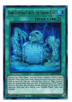 Yu-Gi-Oh Card: Dark Contract With The Swamp King GFP2-EN160 Super Rare 1st! NM - Image 1