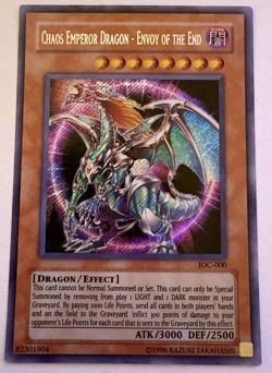 1996 Konami Yugioh Chaos Emperor Dragon - Envoy of the End IOC-000 NM Unlimited - Image 1