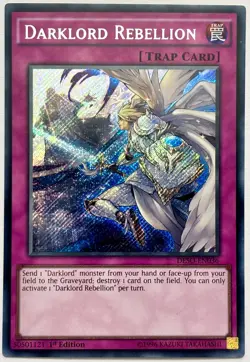 DESO-EN036 Darklord Rebellion - Secret Rare 1st Edition Lightly Played YuGiOh - Image 1