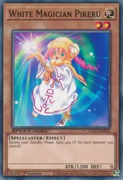 White Magician Pikeru - SGX2-ENE02 - Common - 1st Edition - Lightly Played - Image 1