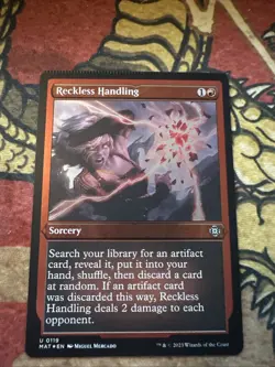 Mtg Magic Aftermath Etched Foil Reckless Handling Crimp Misprint Error Card - Image 1