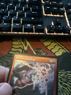 Mtg Magic Aftermath Etched Foil Reckless Handling Crimp Misprint Error Card - Image 2