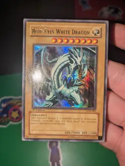 2002 Yugioh Legend Of Blue Eyes 1st Edition Blue-Eyes White Dragon Lob-001- LP - Image 1