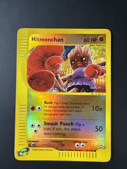 Hitmonchan 81/147 Aquapolis 2002 Reverse Holo E-Series Vintage Pokemon Card TCG - Image 1