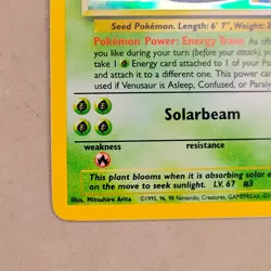 Near Mint Venusaur 15/102 Base Set Unlimited Holo Rare Pokemon Card English NM - Image 5