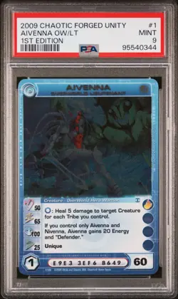 PSA 9 AIVENNA OVERWORLD LIEUTENANT - Medium Energy - Max W - Rare Chaotic Card - Image 1