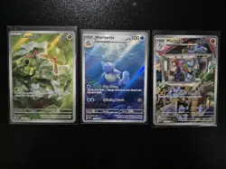 Pokemon 151 3 Card Illustration Rare Lot - Wartortle, Machoke, & Caterpie Nm - Image 1