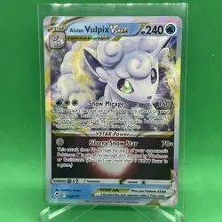 Alolan Vulpix VSTAR 034/195 Silver Tempest Ultra Rare Holo Pokemon TCG Card NM - Image 1