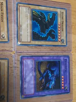 1996 Yugioh 4 Card Lot! Stone Dragon, Meteor Dragon, Pragtical, Moon Envoy !!! - Image 2