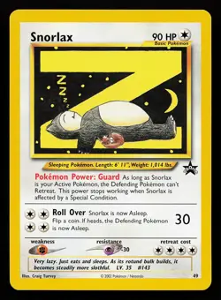 Snorlax 49 WOTC Black Star Promo Pokemon Card - Image 1