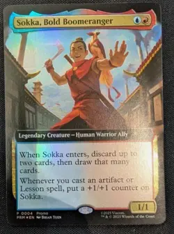 Mtg MagicCon Atlanta exclusive promo Sokka, Bold Boomeranger Foil - Image 1