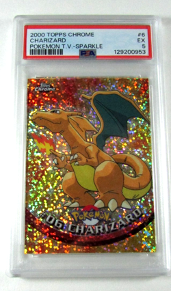 2000 Topps Chrome Pokemon T.V. #06 SPARKLE CHARIZARD PSA 5 EX - Image 1