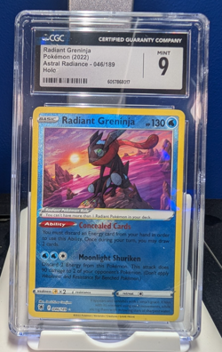 CGC 9 MINT Radiant Greninja 046/189 Astral Radiance Holo Rare Pokemon - Image 1