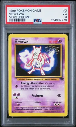 1999 POKEMON GAME MOVIE PROMO #3 MEWTWO PSA 3 - Image 1