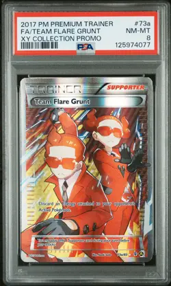 2017 POKEMON PREM TRAINER XY COLL PROMO #73A FULL ART/TEAM FLARE GRUNT PSA 8 - Image 1